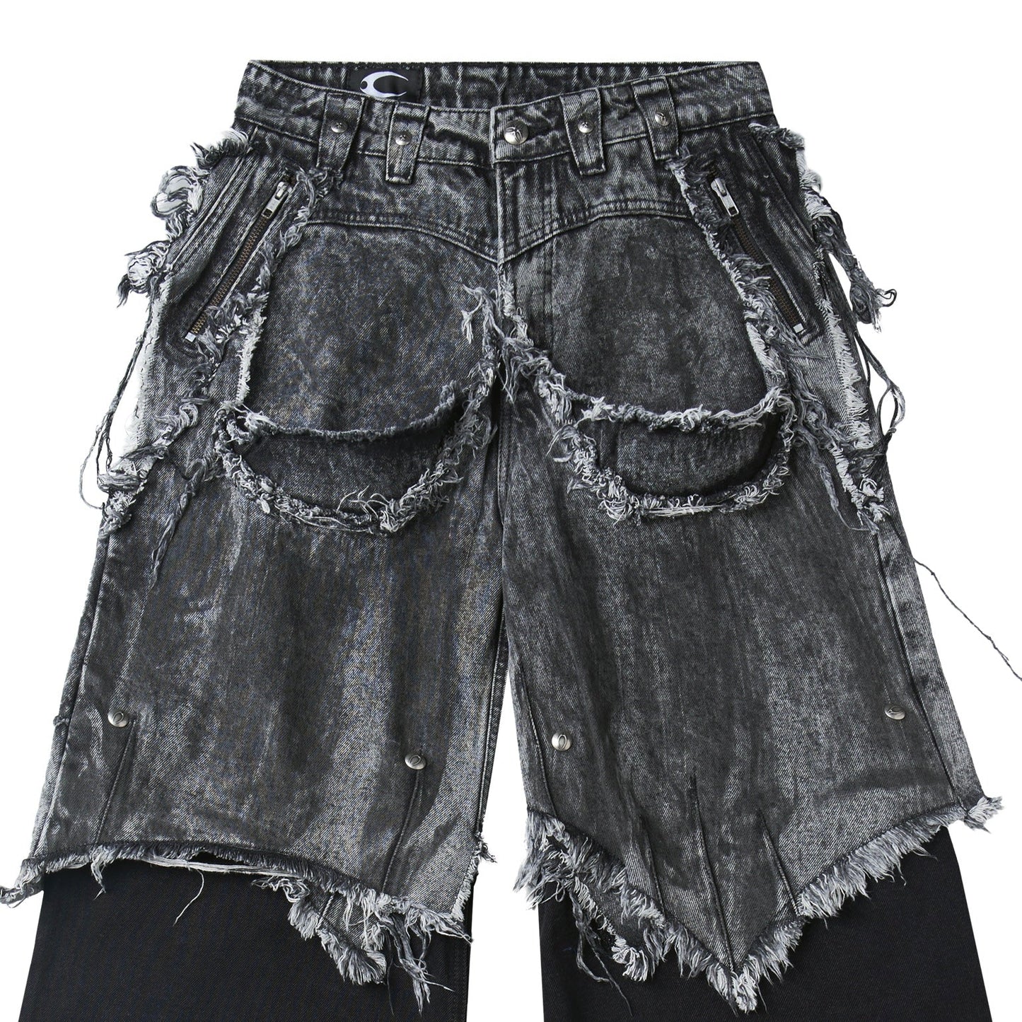 "005 CHAOS DREAM" WAXED GREY LAYER PANTS