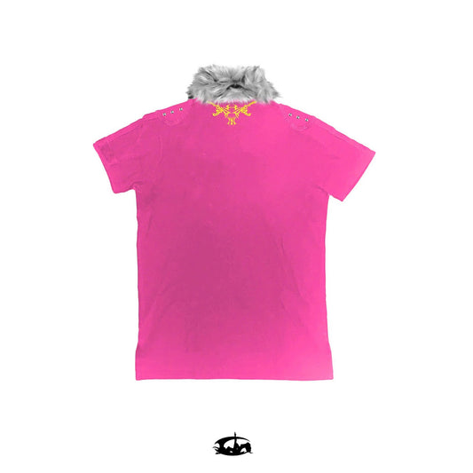 "BBY TECHBOI" FUR PINK POLO