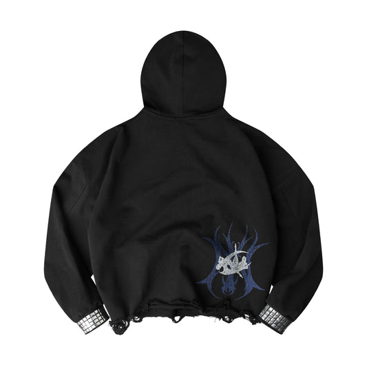 "TECH B0Y" STUDDED HOODIE