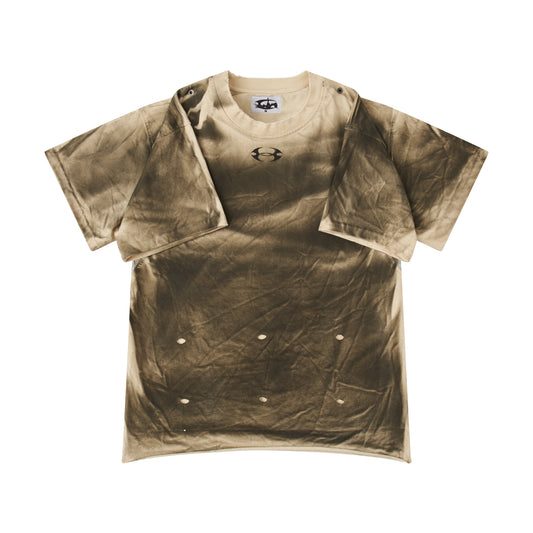 "CHAOS GIRL" WAXED BROWN T SHIRT