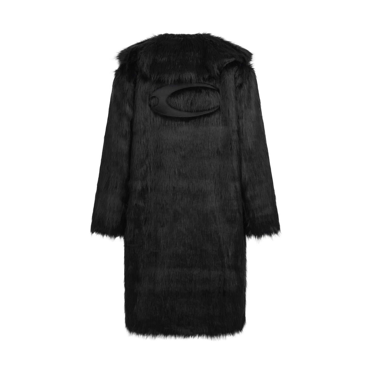CZ FAUX FUR LONG COAT ( BLACK )