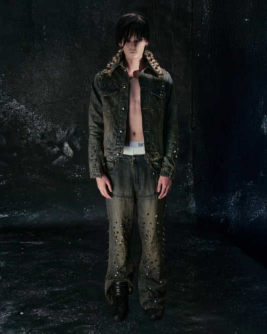 "MORE CHAOS" SPIKED JAPANESE DENIM SET