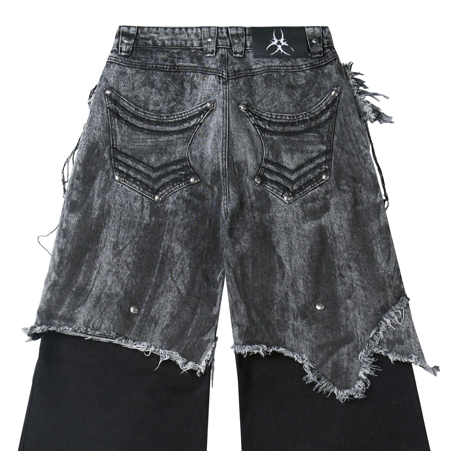 "005 CHAOS DREAM" WAXED GREY LAYER PANTS