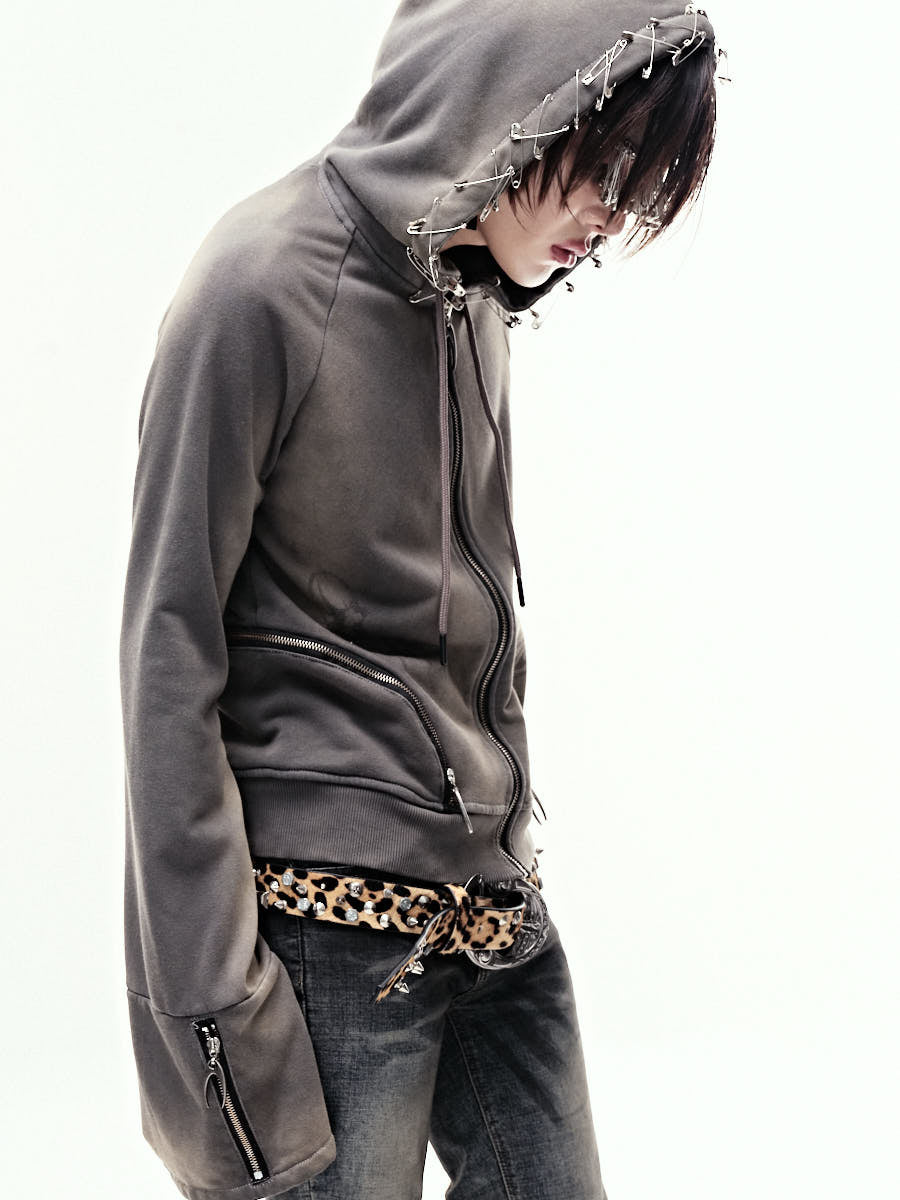 EPL BROWN WAXED HOODZIP