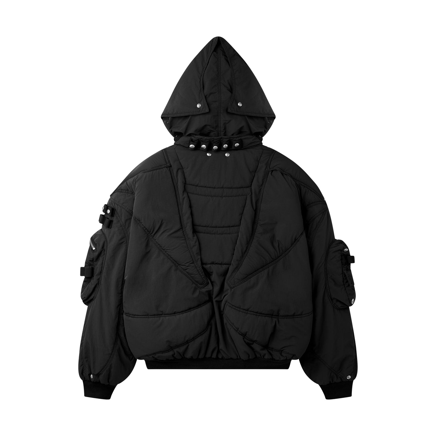 COZY CHAOS BLACK REVERSIBLE BOMBER JACKET