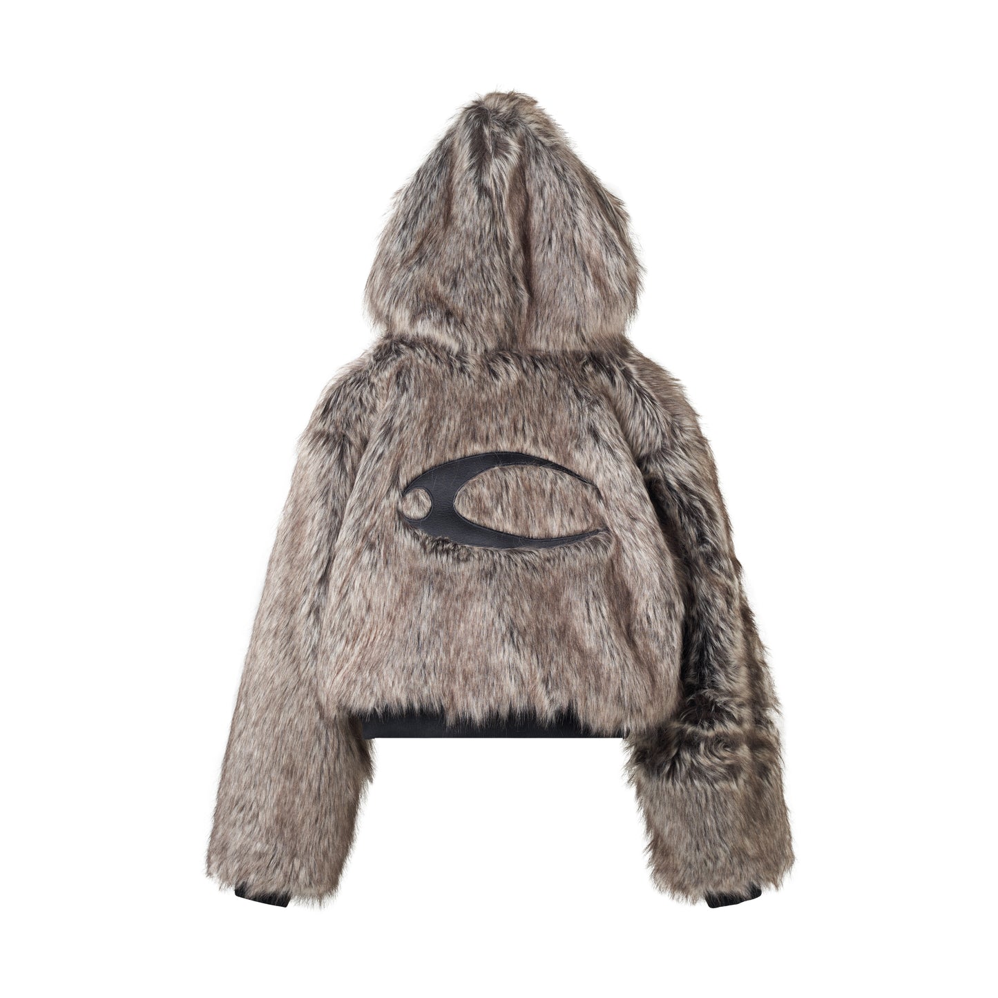 CZ FAUX FUR REVERSIBLE CROPPED JACKET ( BEIGE )