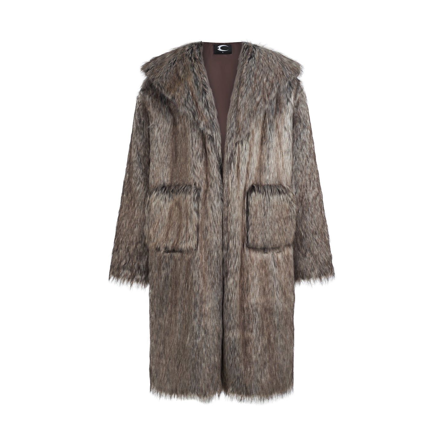 CZ FAUX FUR LONGCOAT ( BEIGE )