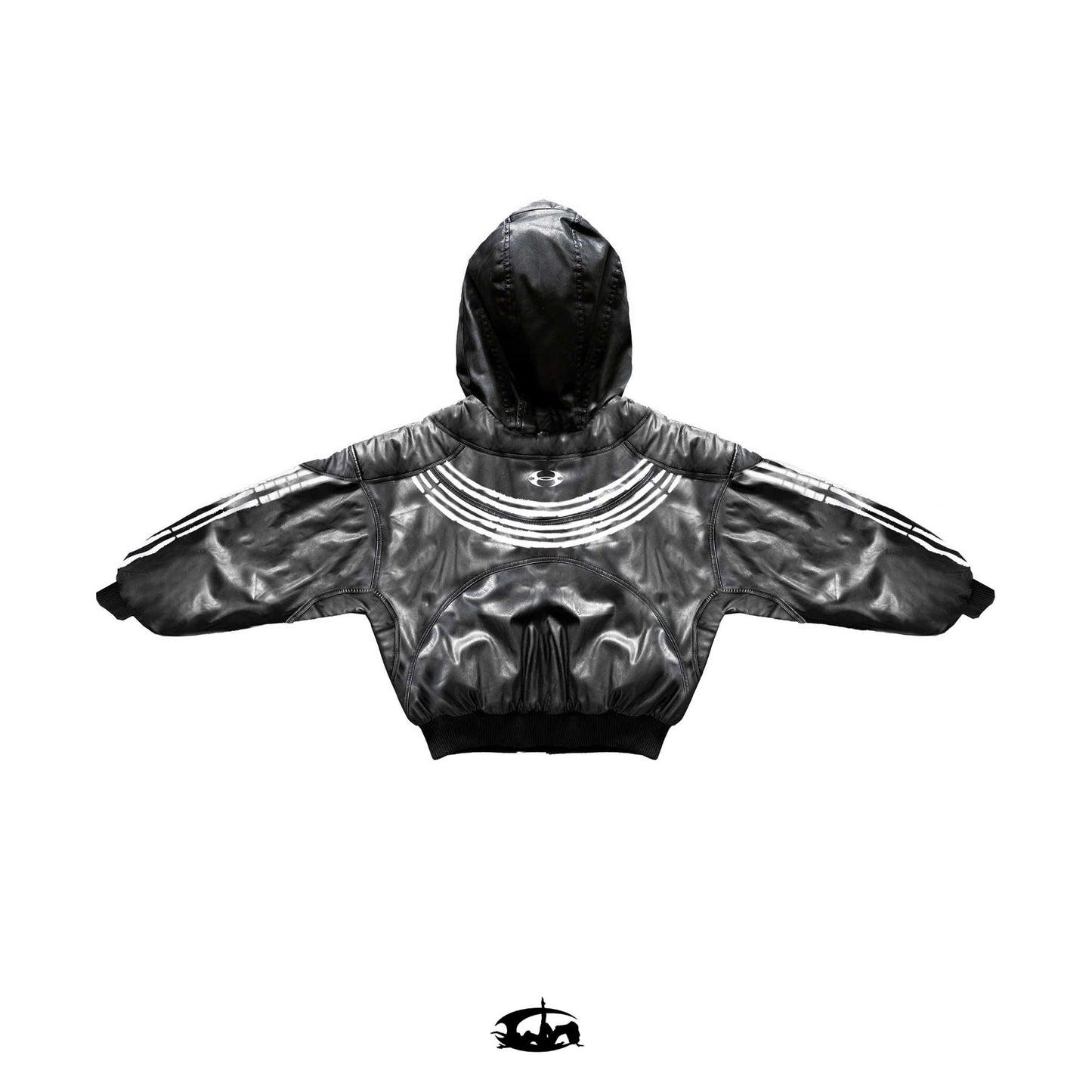"BBY TECHBOI" 2 LAYER LEATHER SHELL HOODED JACKET
