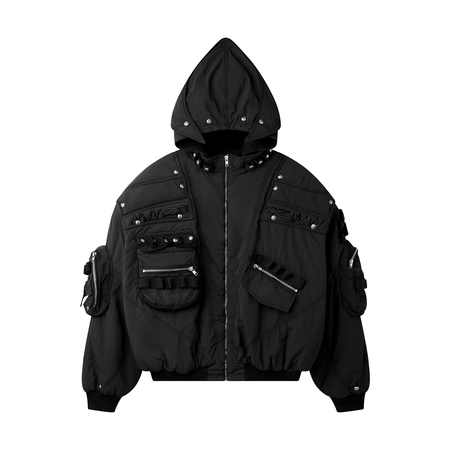 COZY CHAOS BLACK REVERSIBLE BOMBER JACKET