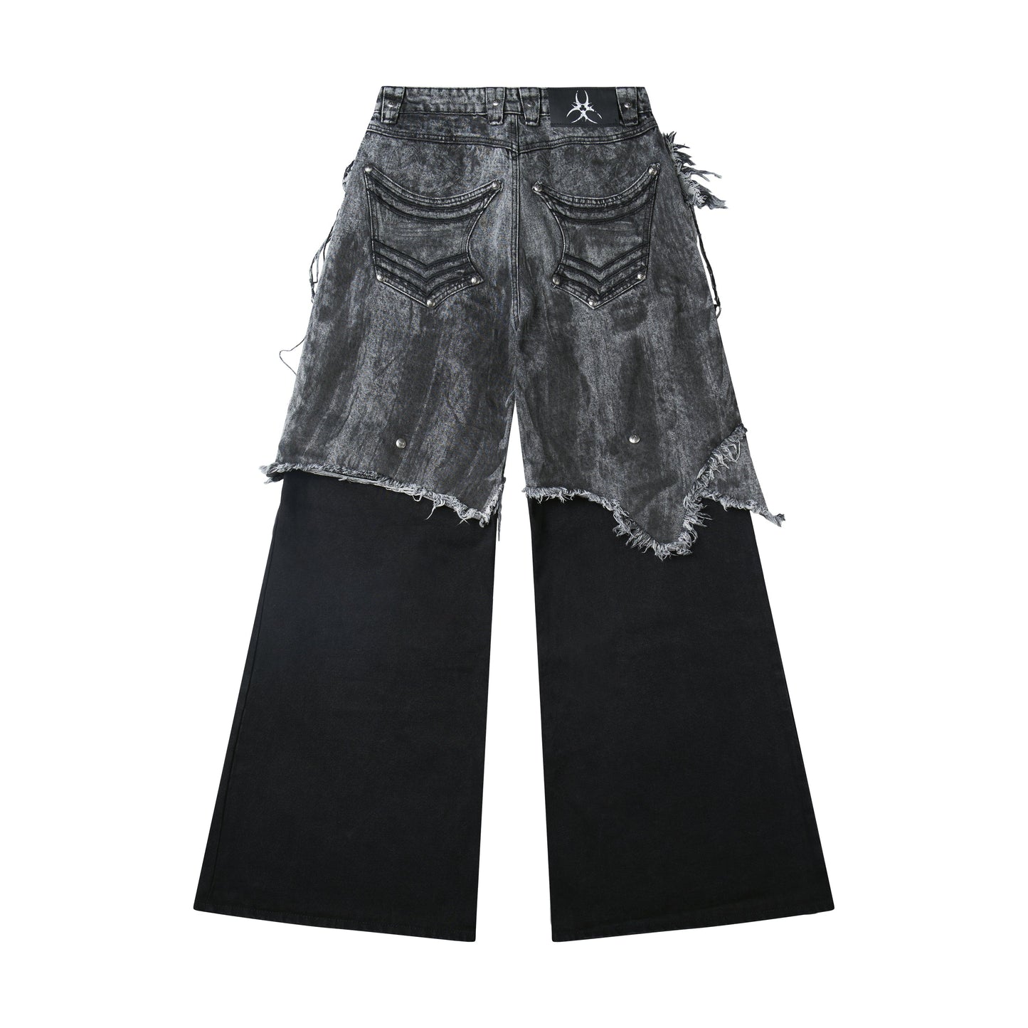 "005 CHAOS DREAM" WAXED GREY LAYER PANTS