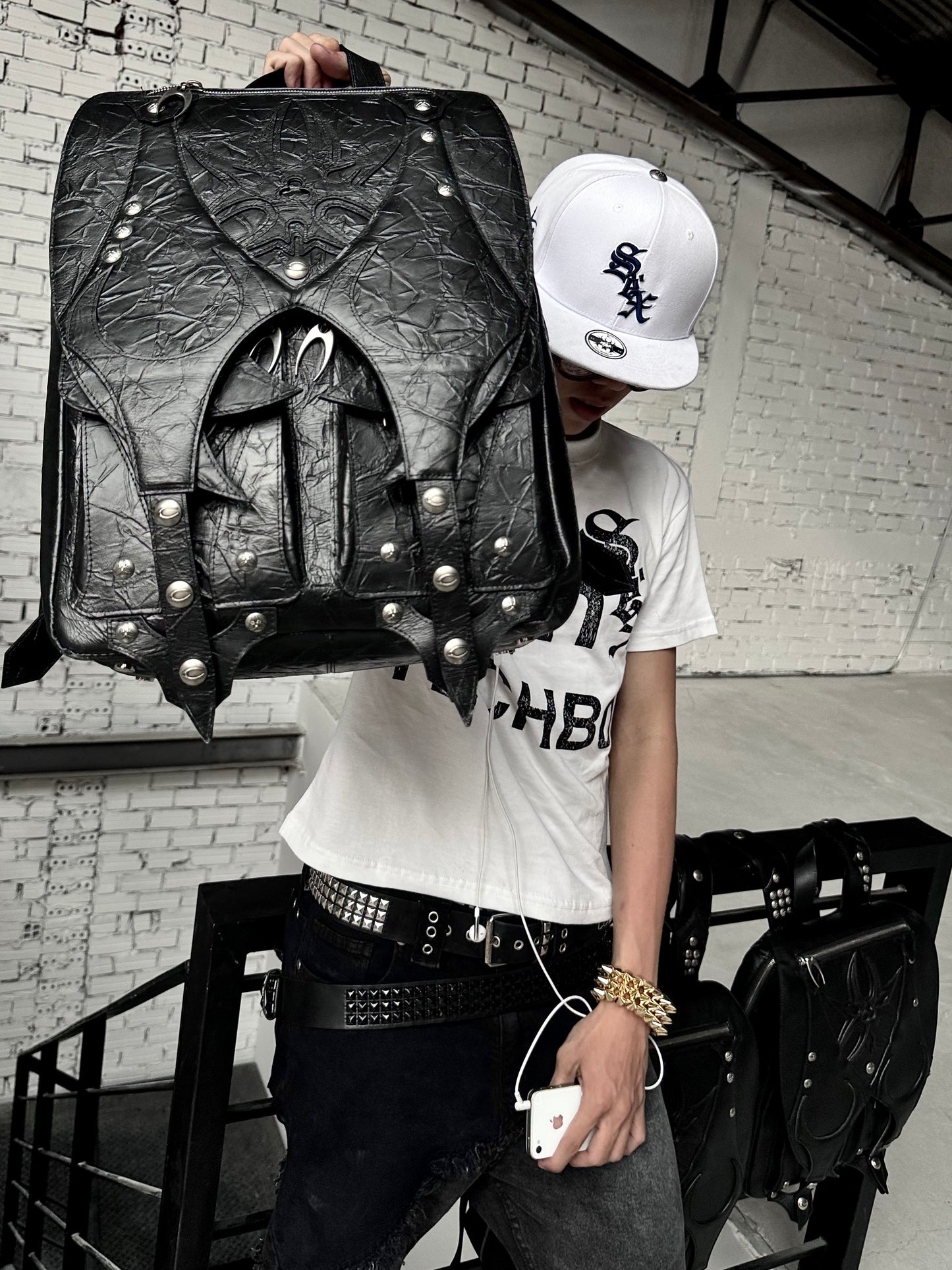 MORE CHAOS REAL LEATHER BACKPACK