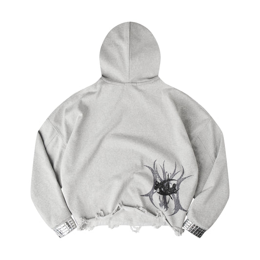 "TECH G1RL" STUDDED HOODIE