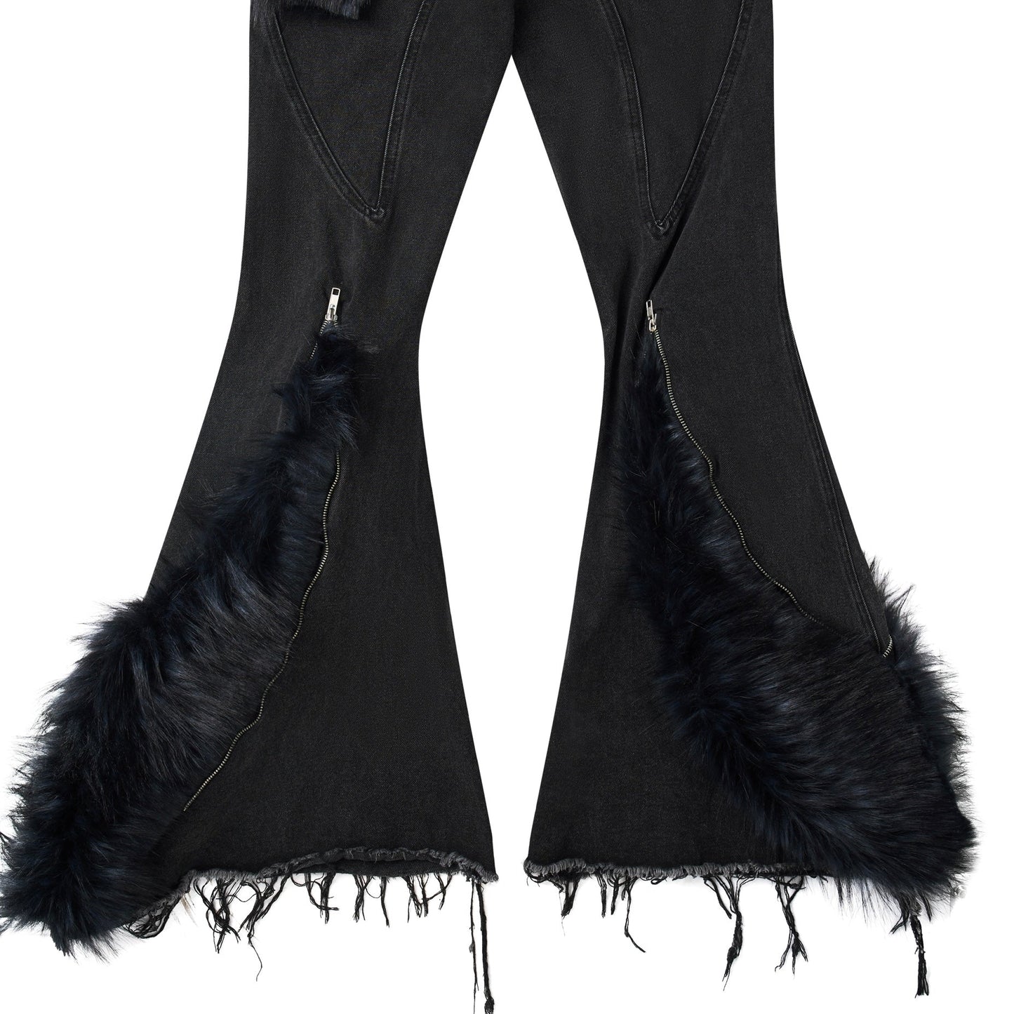 "005 CHAOS DREAM" FUR FLARE JEANS