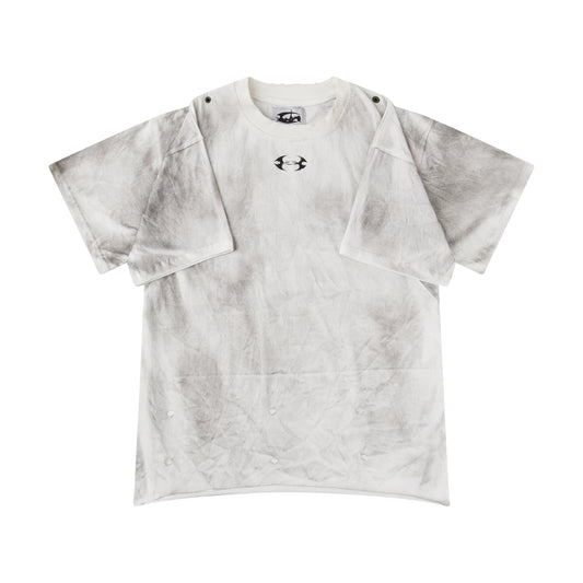 "CHAOS GIRL" WHITE WAXED T SHIRT