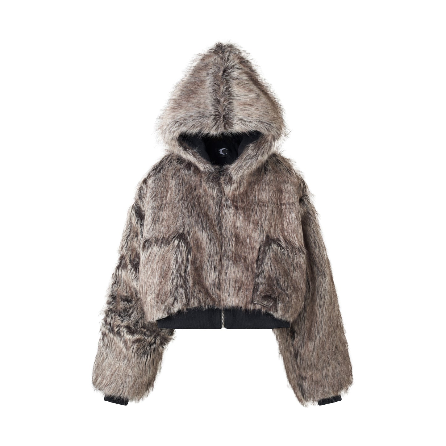 CZ FAUX FUR REVERSIBLE CROPPED JACKET ( BEIGE )