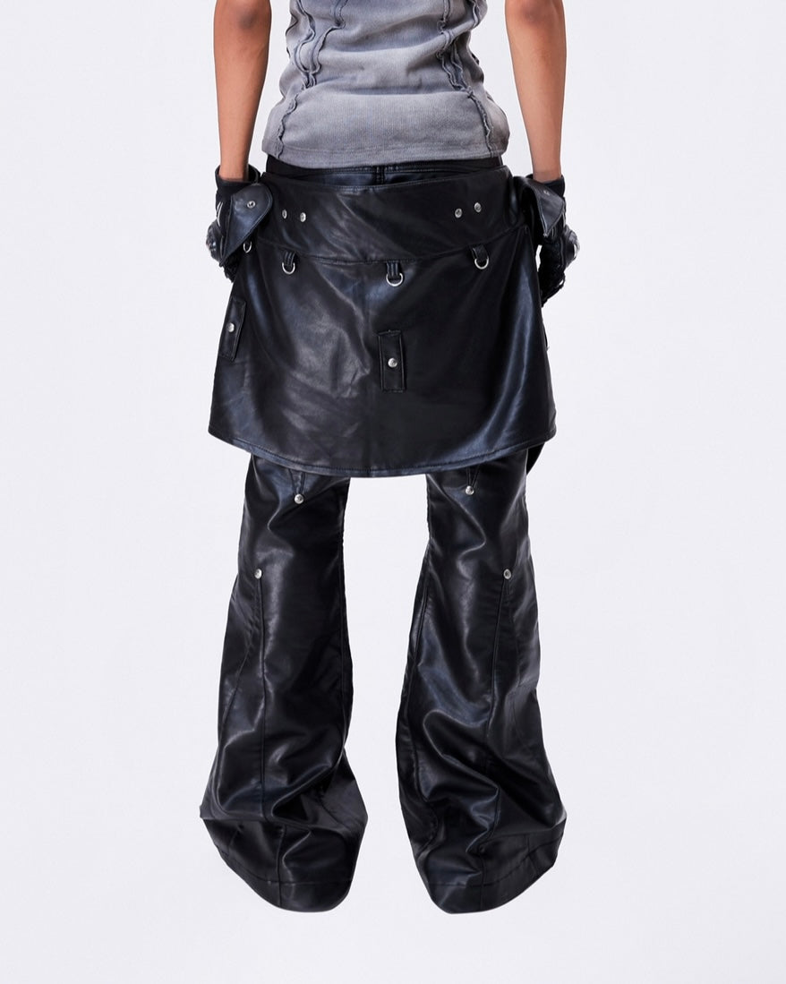 "005 CHAOS DREAM" LEATHER SKIRT PANTS