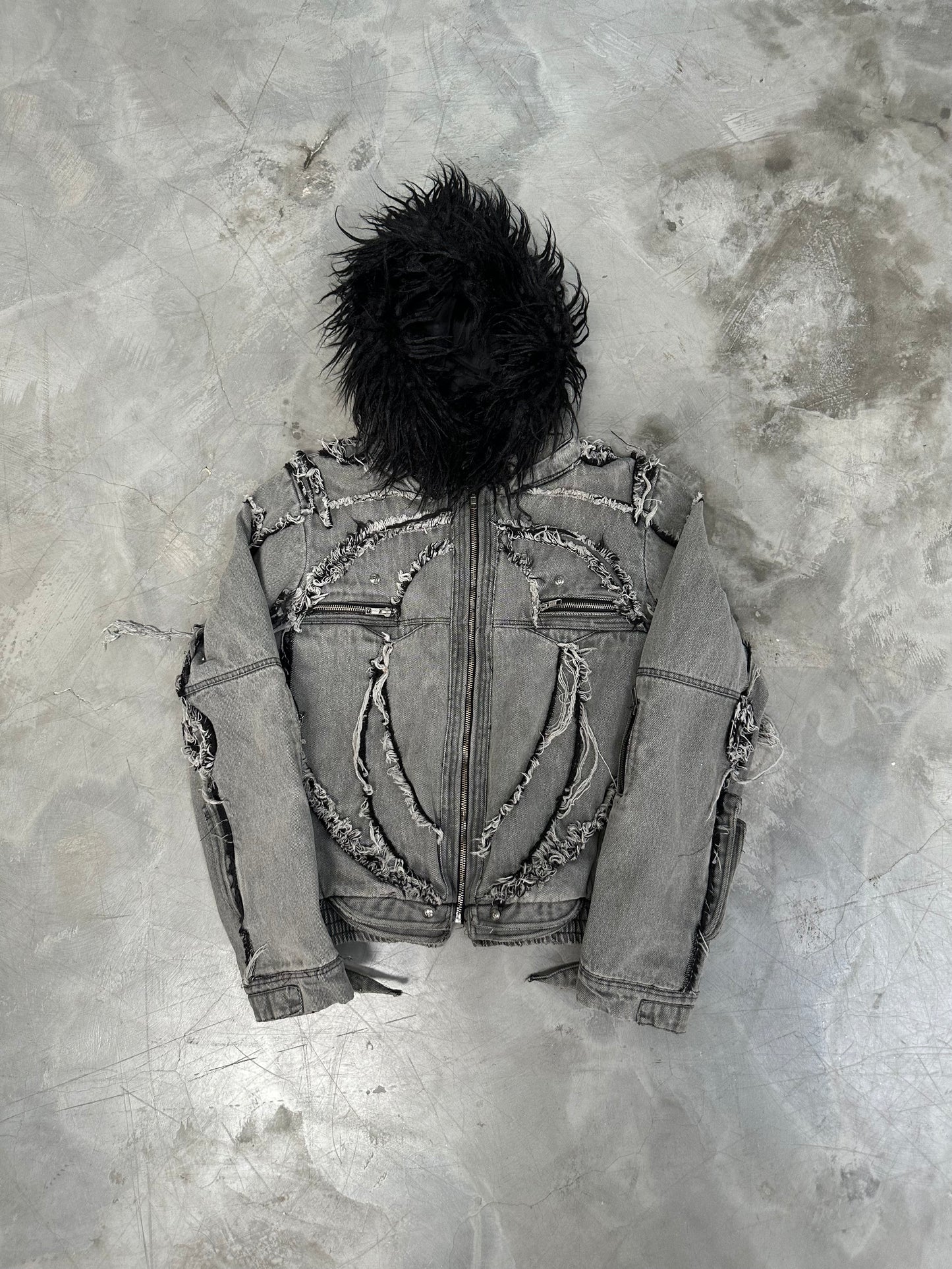 005 CHAOS DREAM FUR DENIM JACKET