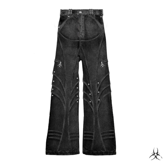 "FOUR KNIGHT" BAGGY FLARED JEANS