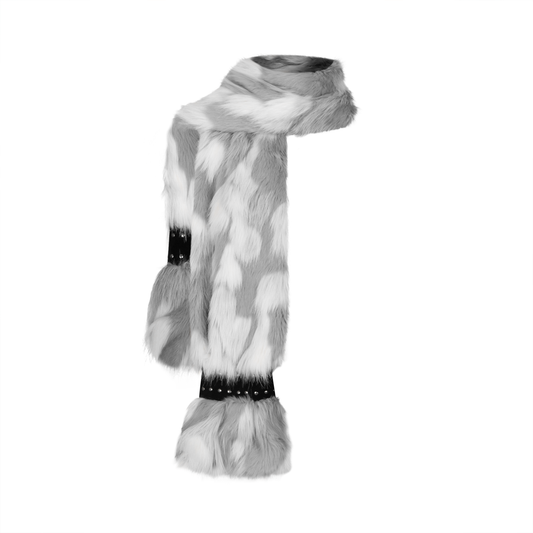 SL OVERSIZED GREY MIXED SCARF