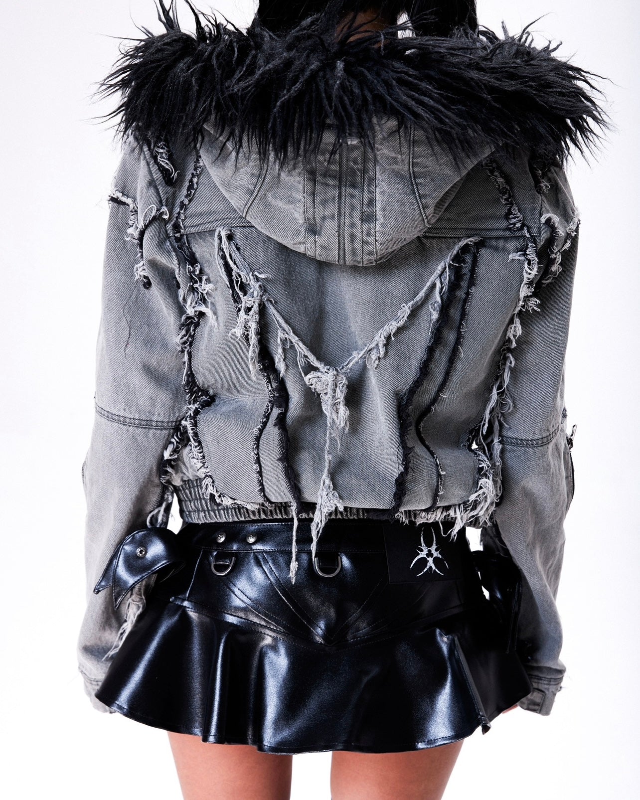 "005 CHAOS DREAM" LEATHER SKIRT