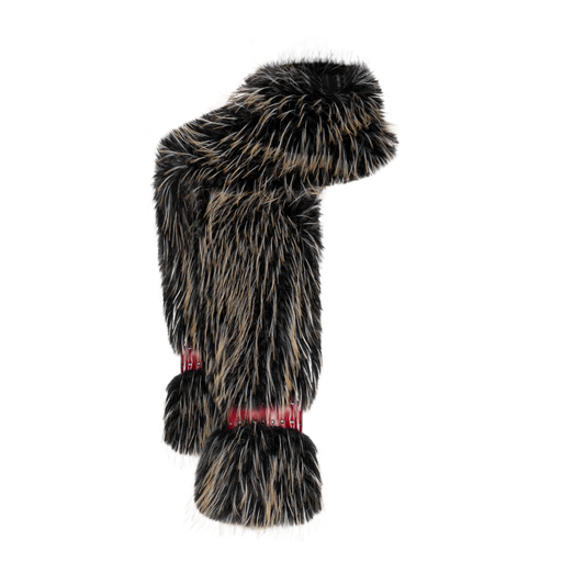 SL OVERSIZED BLACK FUR SCARF