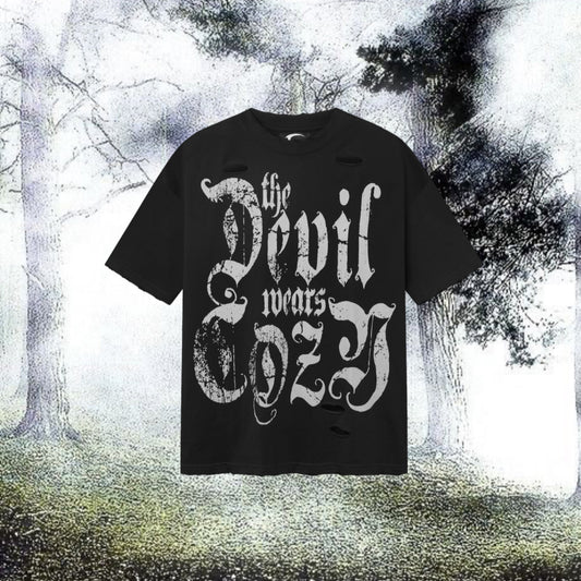 "DEVIL WEARS COZY" T SHIRT