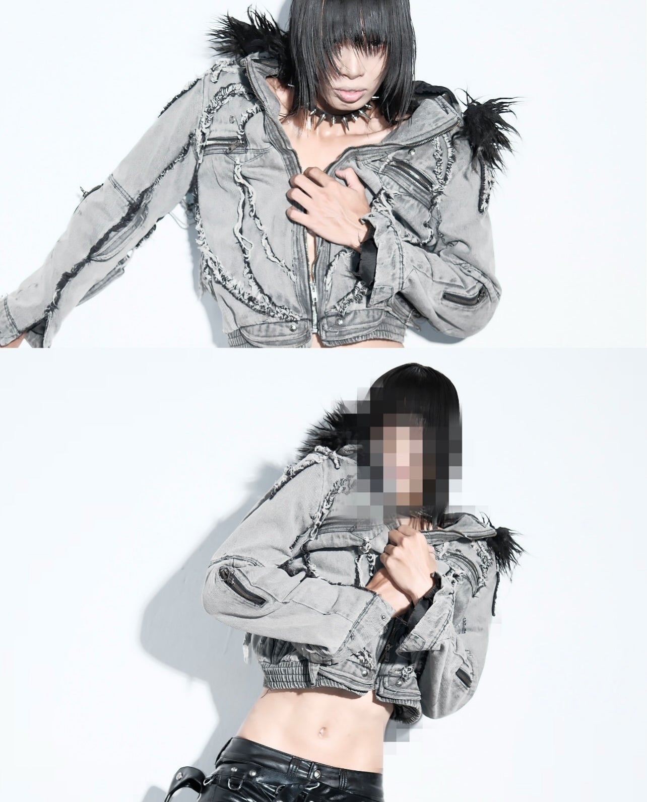 005 CHAOS DREAM FUR DENIM JACKET