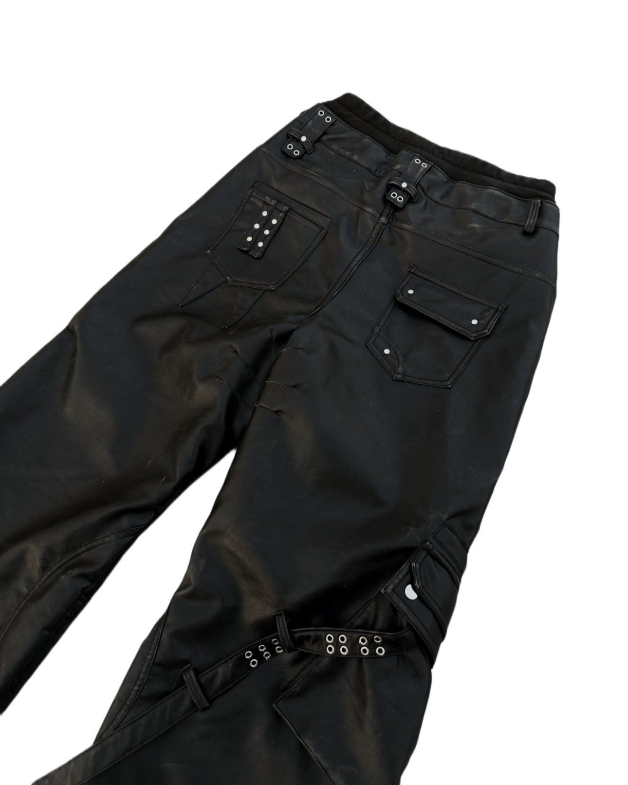 GHIDØRAH CHAØS LEATHER CARGO PANTS