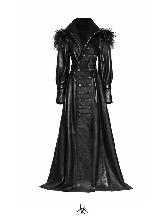 “DARK REQUIEM” Leather Trench Coat