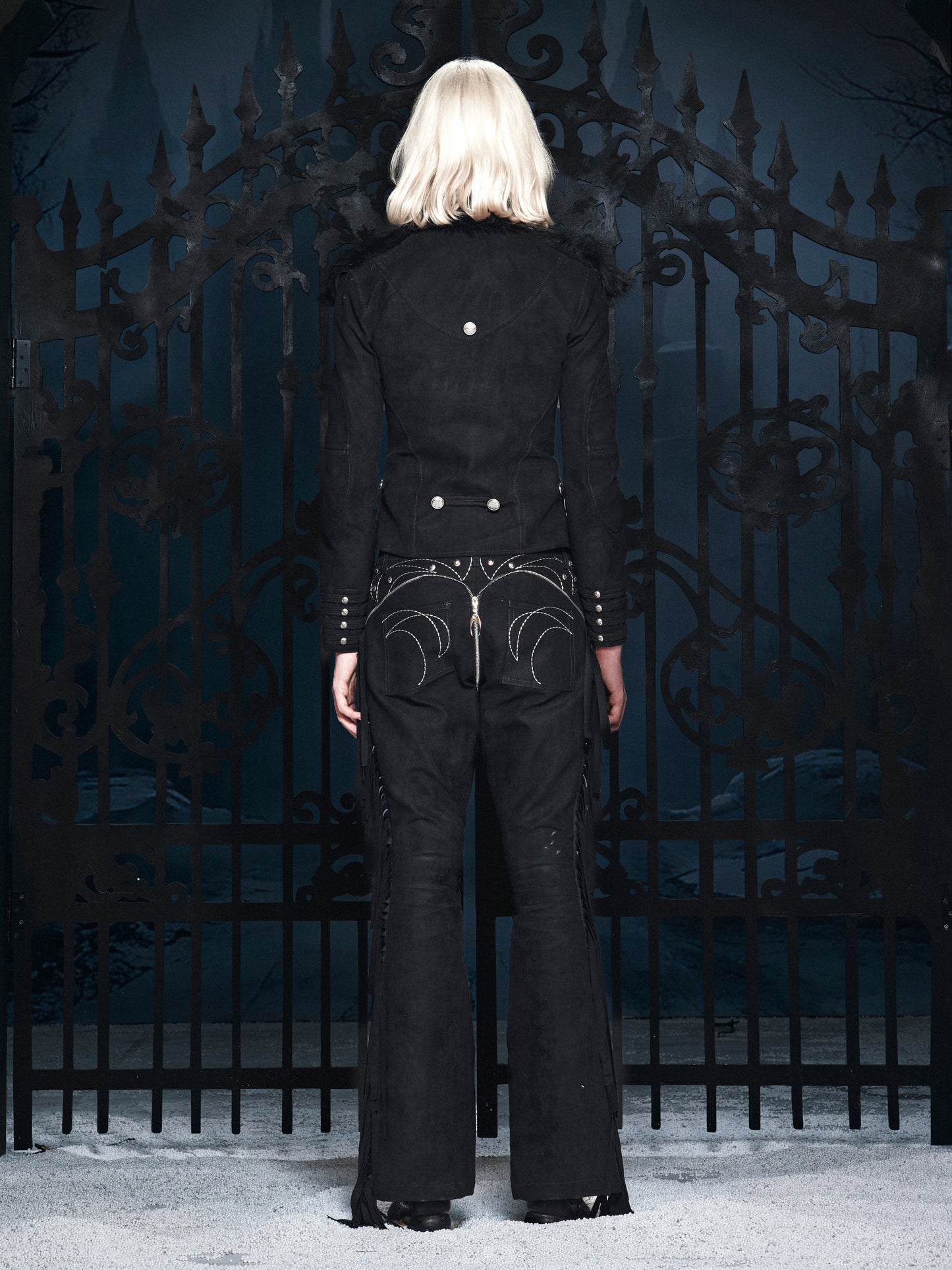 SL Black Fur Leather Jacket