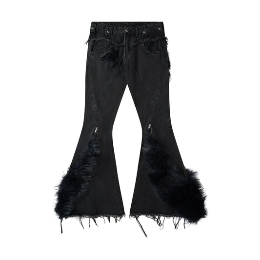 "005 CHAOS DREAM" FUR FLARE JEANS