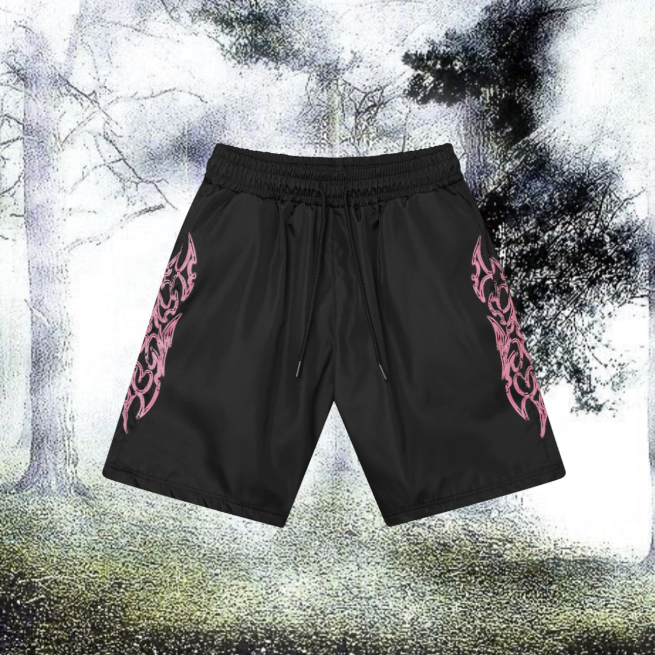 "CHAOS" parachute shorts