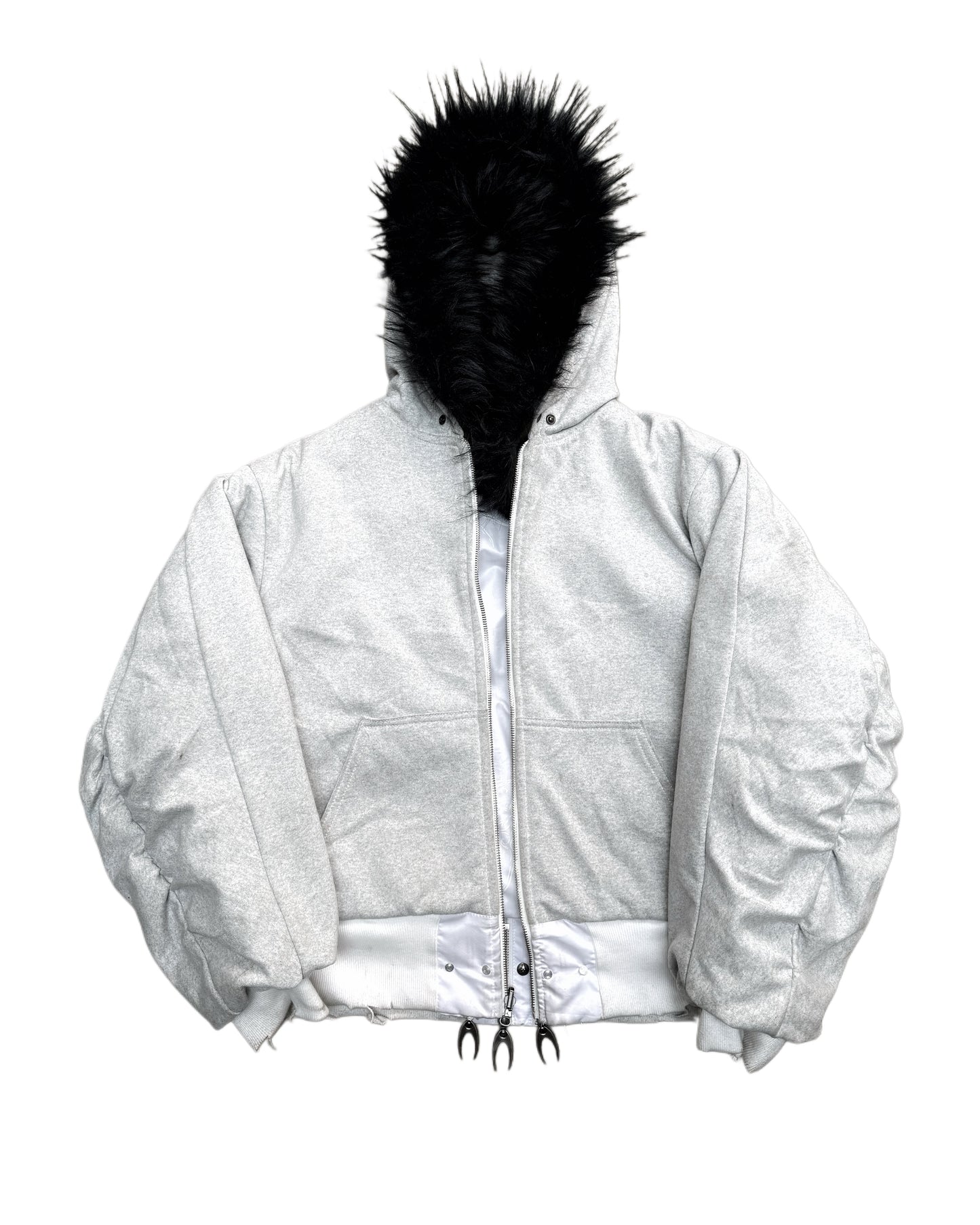 COZY CHAOS WHITE REVERSIBLE BOMBER JACKET