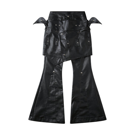 "005 CHAOS DREAM" LEATHER SKIRT PANTS