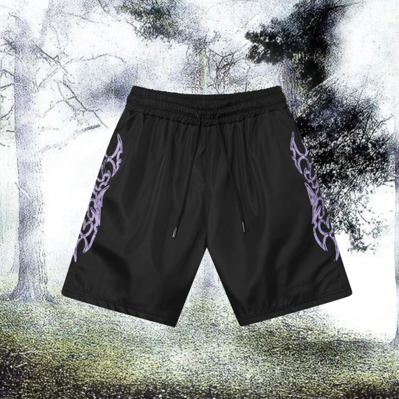 "CHAOS" parachute shorts