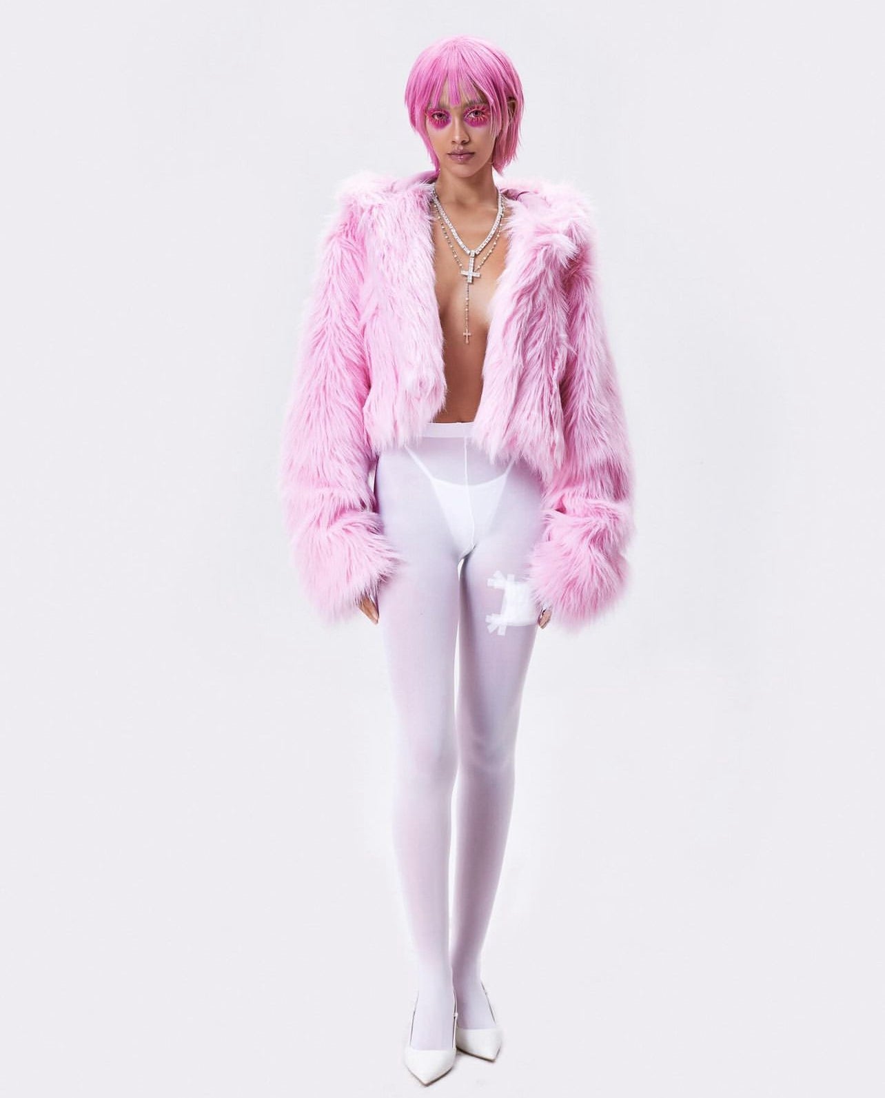 005 CHAOS DREAM FUR CROPPED JACKET