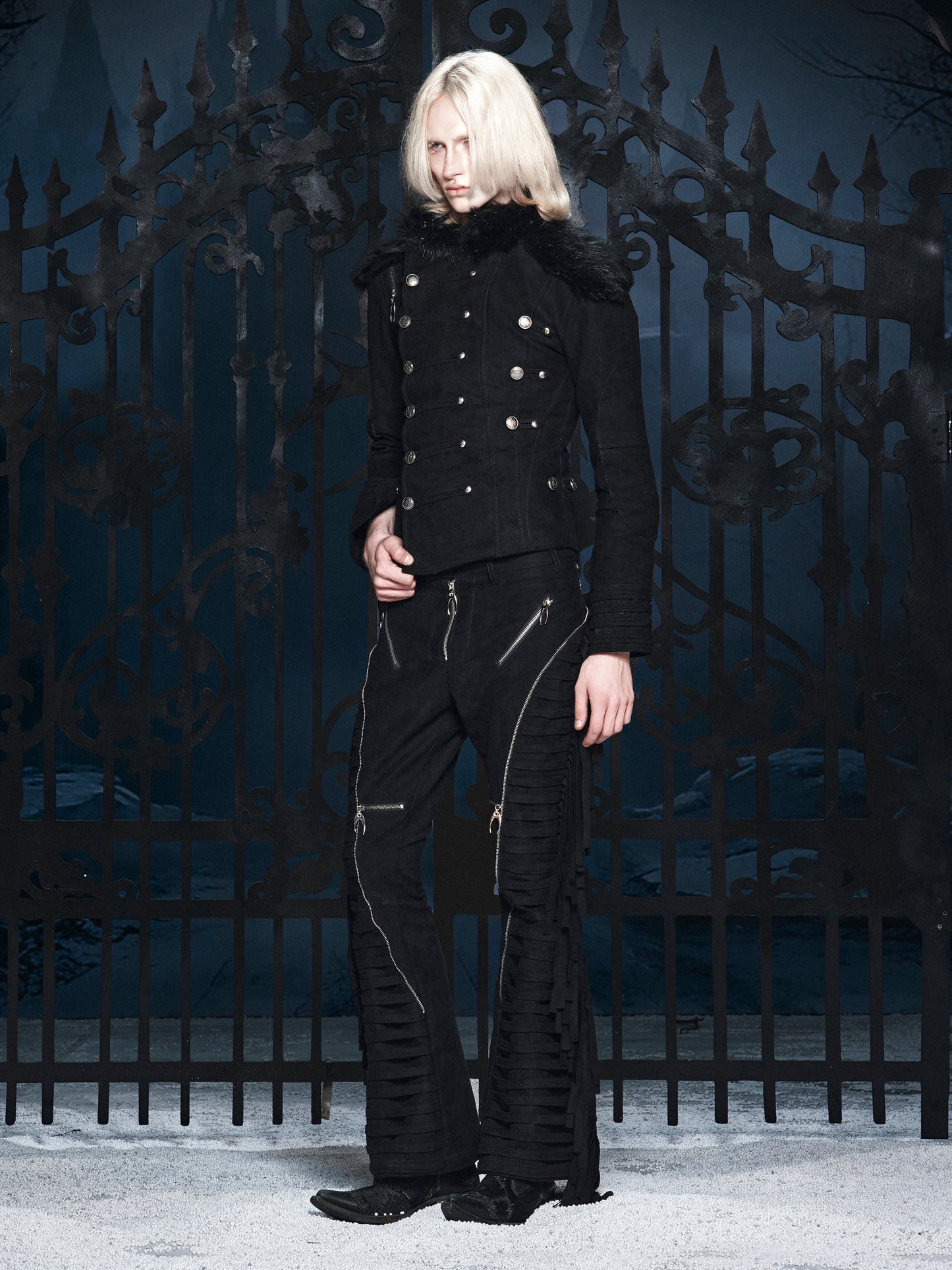 SL Black Fur Leather Jacket