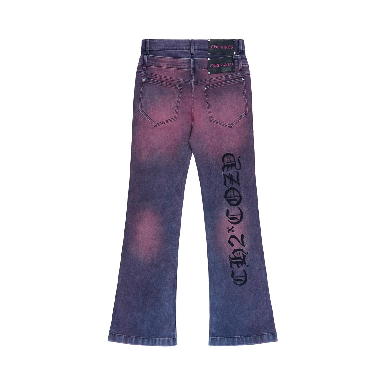 DOUBLE C CROSS PINK FLARE JEANS ( COZY X CH2)