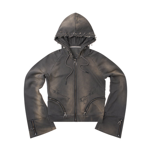 EPL BROWN WAXED HOODZIP