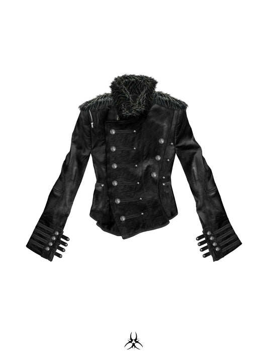 SL Black Fur Leather Jacket