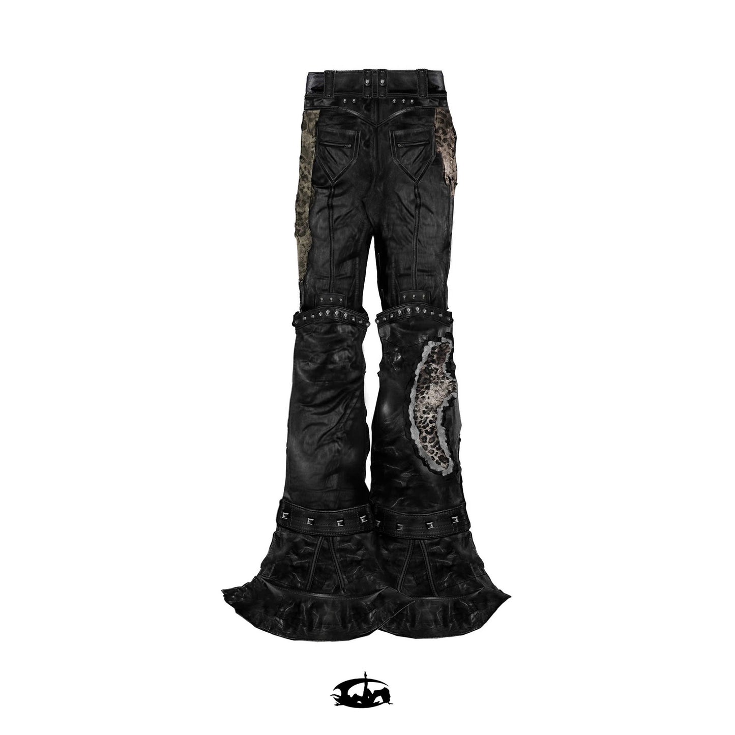 "FLAWLESS" LEOPARD LEATHER PYTHON SKINNY FLARED