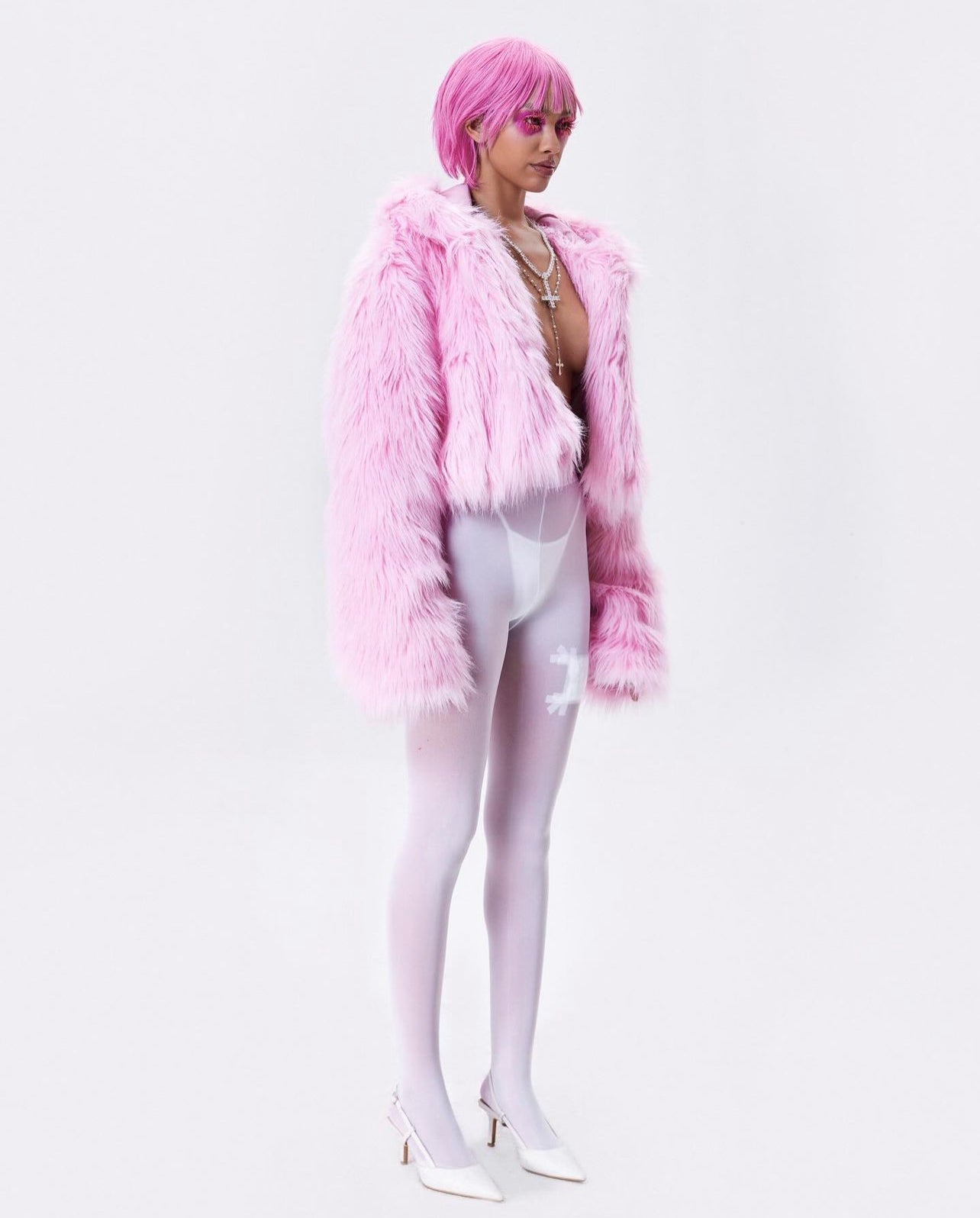 005 CHAOS DREAM FUR CROPPED JACKET