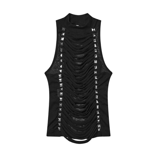 Chrome Studded Chainskin Top